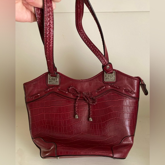 SOLD vintagewestern boho bag with red leather and bow tie. - Picture 1 of 2